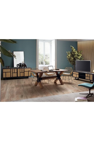 2 chaises - Naturel et noir - En rotin