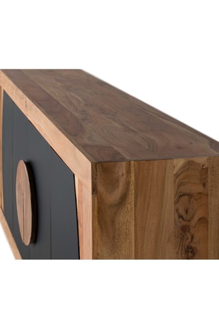 Buffet 4 portes - Naturel et noir