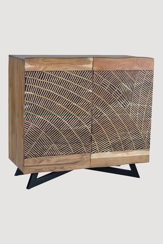 Buffet 2 portes - Naturel et noir