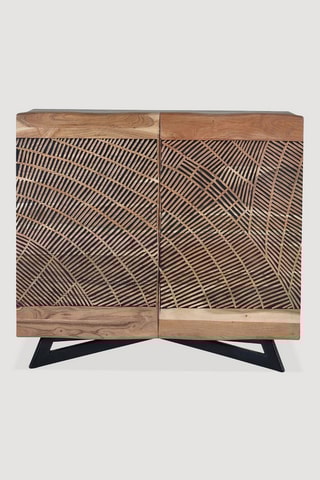 Buffet 2 portes - Naturel et noir