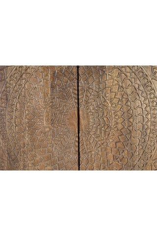 Buffet 2 portes - Noir et naturel - Structure en bois de manguier - 100 x 143 x 45 cm