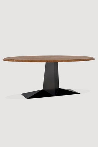 Table basse - Naturel et noir - Plateau en acacia - 200 x 48 x 100 cm