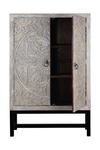Armoire 2 portes - Naturel et noir