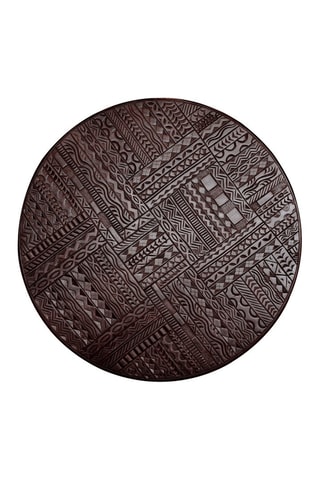 Table basse - Naturel et noir - Plateau en bois de manguier - 70 x 50 x 70 cm