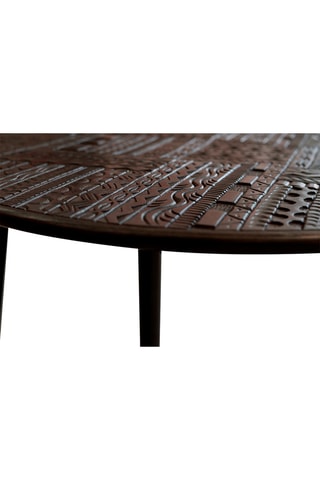 Table basse - Naturel et noir - Plateau en bois de manguier - 70 x 50 x 70 cm