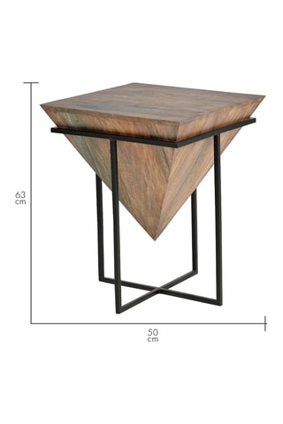 Table basse - Naturel et noir - Plateau en bois de manguier - 50 x 63 x 50 cm