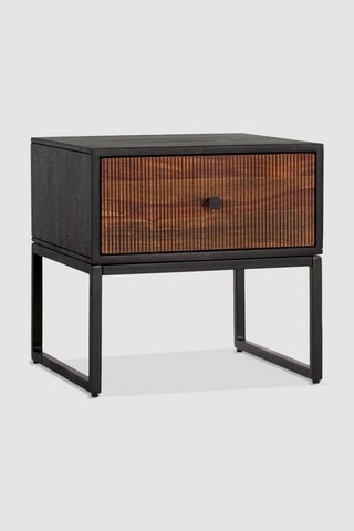 Table de chevet - Marron et noir - Bois de rose et de manguier - 45 x 45 x 45 cm