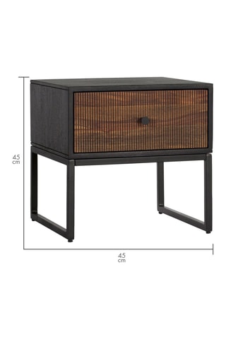 Table de chevet - Marron et noir - Bois de rose et de manguier - 45 x 45 x 45 cm