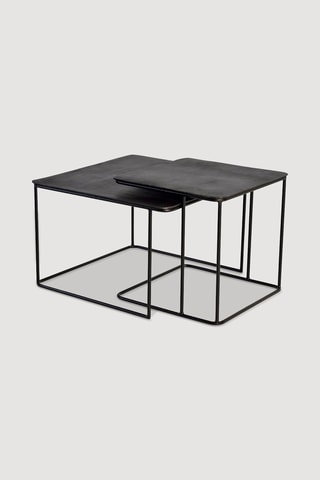 2 tables gigognes - Noir - 62 x 62 x 41 cm / 46 x 46 x 46 cm
