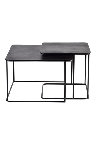 2 tables gigognes - Noir - 62 x 62 x 41 cm / 46 x 46 x 46 cm