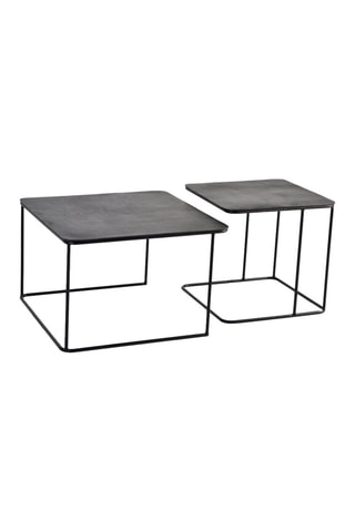 2 tables gigognes - Noir - 62 x 62 x 41 cm / 46 x 46 x 46 cm