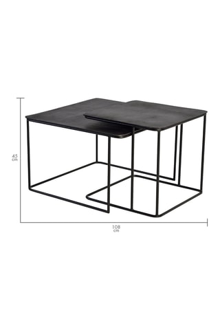 2 tables gigognes - Noir - 62 x 62 x 41 cm / 46 x 46 x 46 cm