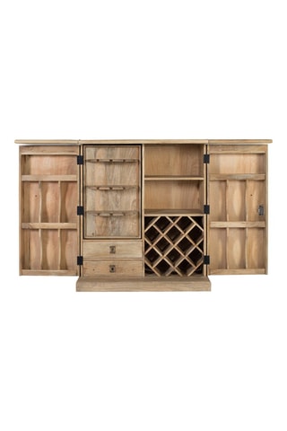 Meuble bar pliable 2 portes en manguier - 104 x 104 x 50 cm