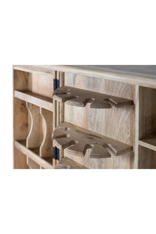 Meuble bar pliable 2 portes en manguier - 104 x 104 x 50 cm