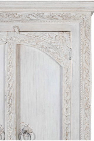 Armoire 2 portes - Blanc vieilli - Bois de manguier - 101 x 182 x 40 cm