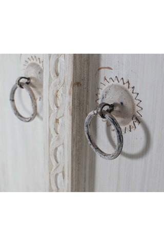 Armoire 2 portes - Blanc vieilli - Bois de manguier - 101 x 182 x 40 cm