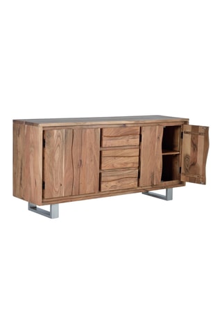 Buffet 4 portes - Naturel - En acacia - 172 x 82 x 45 cm