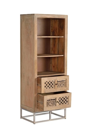 Bibliothèque - Naturel - Structure en bois de manguier -  60 x 40 x 160 cm