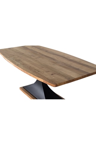 Table à manger - Marron et noir - En bois de manguier - 76 x 200 x 100 cm