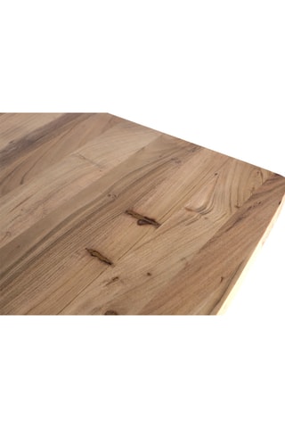 Table à manger - Marron et noir - En bois de manguier - 76 x 200 x 100 cm