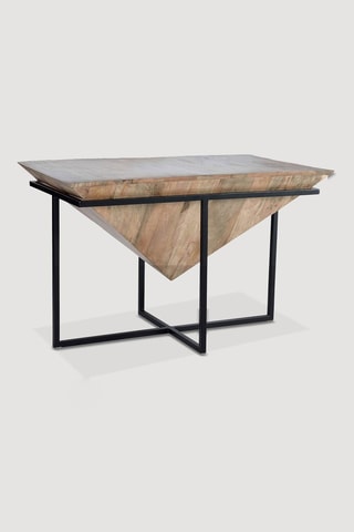 Table basse -  Naturel et noir - Plateau en bois de manguier - 100 x 62 x 60 cm
