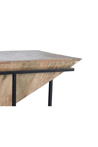 Table basse -  Naturel et noir - Plateau en bois de manguier - 100 x 62 x 60 cm