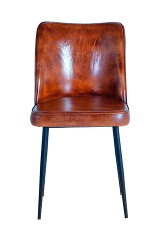 Chaise - Marron et noir - Cuir