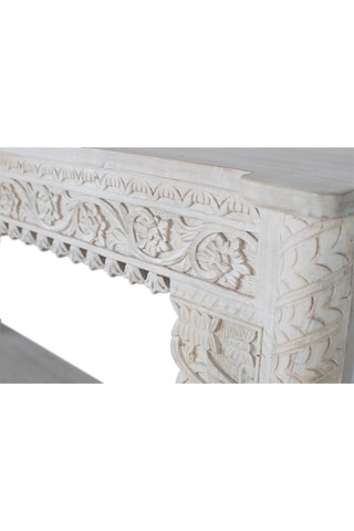Console - Blanc - Bois de manguier - 180 x 90 x 40 cm