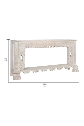 Console - Blanc - Bois de manguier - 180 x 90 x 40 cm