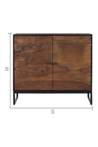 Console 2 portes - Marron et noir - Bois de rose et de manguier - 80 x 90 x 40 cm