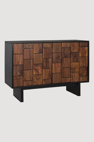 Buffet 2 portes en manguier et bois de sheesam - 108 x 75 x 40 cm