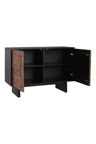 Buffet 2 portes en manguier et bois de sheesam - 108 x 75 x 40 cm