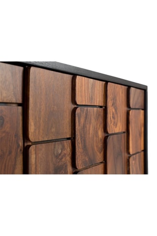 Buffet 2 portes en manguier et bois de sheesam - 108 x 75 x 40 cm