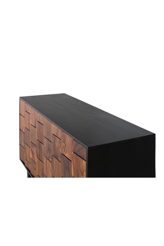 Buffet 2 portes en manguier et bois de sheesam - 108 x 75 x 40 cm