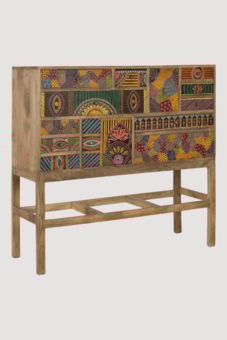 Console 13 tiroirs en manguier - 100 x 105 x 36 cm