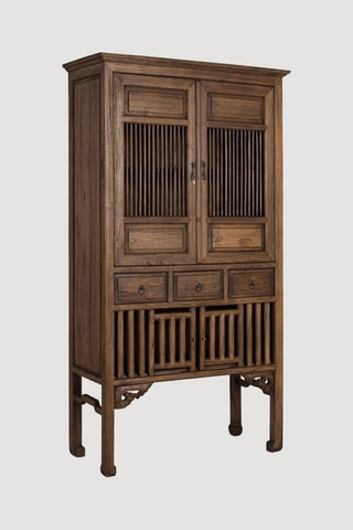 Armoire 4 portes en teck - 96 x 176 x 43 cm