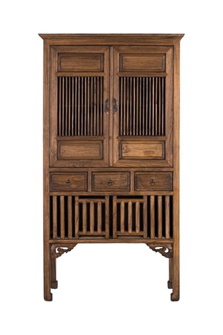 Armoire 4 portes en teck - 96 x 176 x 43 cm