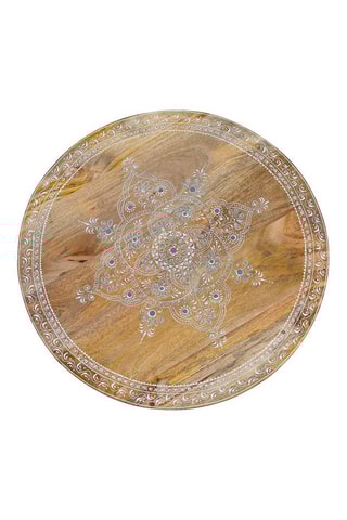 2 tables gigognes - Naturel et noir - Plateau en bois de manguier - 80 x 48 x 80 cm et 60 x 40 x 60 cm