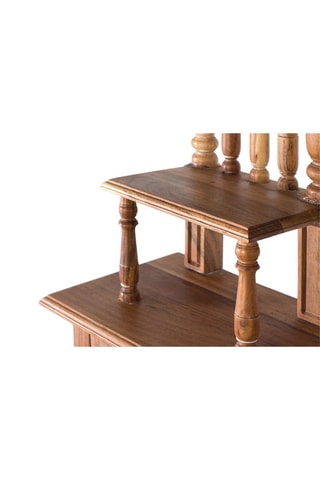 Coiffeuse 5 tiroirs - Naturel - En bois d'acacia - 87 x 63 x 53 cm