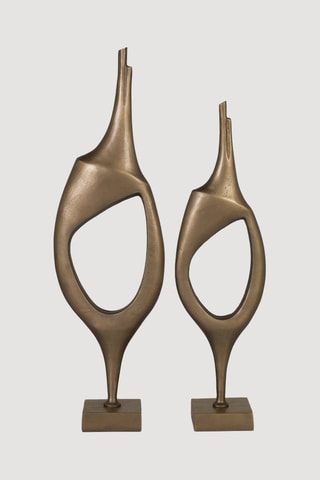 2 vases - 96 x 28 x 15/83 x 23 x 15 cm - Doré