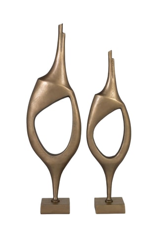 2 vases - 96 x 28 x 15/83 x 23 x 15 cm - Doré
