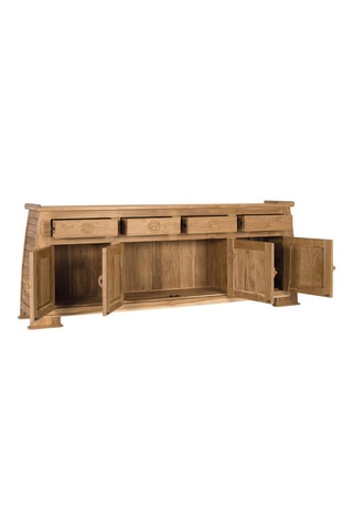 Buffet 4 portes en teck - 202 x 78 x 38 cm