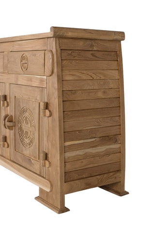 Buffet 4 portes en teck - 202 x 78 x 38 cm