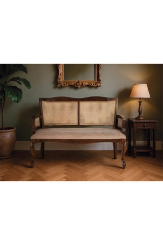 Banquette - Naturel et beige - 2 places - En tissu