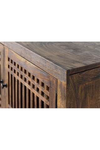 Meuble TV 4 portes en acacia - 200 x 65 x 45 cm