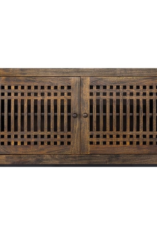 Meuble TV 4 portes en acacia - 200 x 65 x 45 cm