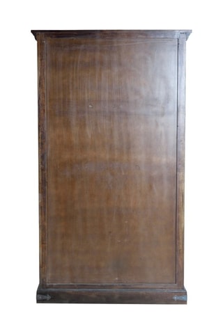 Armoire 2 portes - Naturel et doré - Structure en bois de manguier - 110 x 50 x 190 cm