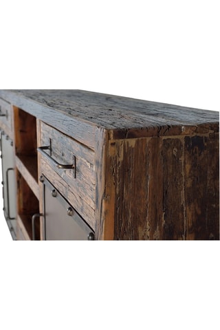 Buffet 2 portes - Naturel - En bois - 180 x 90 x 40 cm