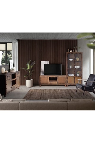 Buffet 2 portes - Naturel - En bois - 180 x 90 x 40 cm