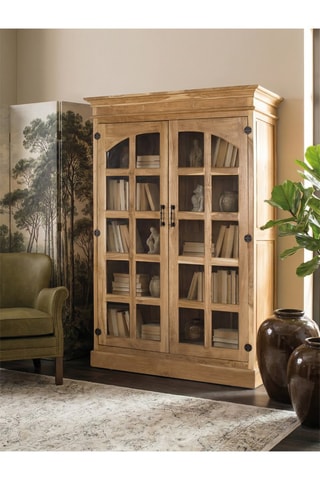 Vitrine 2 portes en teck - 130 x 180 x 45 cm